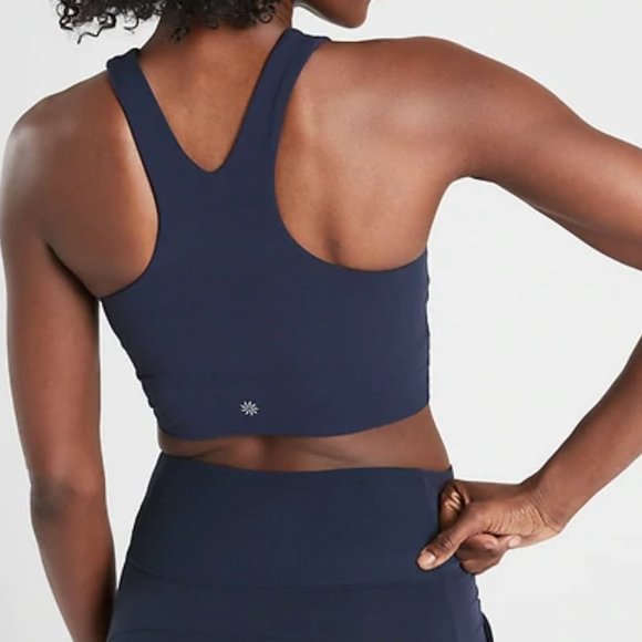 NWT Athleta Navy Conscious Crop Sports Bra - Picture 2 of 7